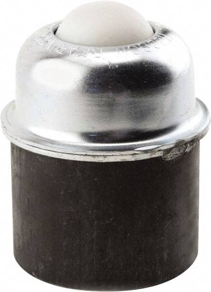 Hudson Bearing - 1-1/2 Inch Diameter, Round, Nylon Ball Transfer - 3 Inch Overall Diameter, 1.8125 Inch Mount Height, 250 Lb. Capacity - Exact Tool & Supply