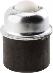 Hudson Bearing - 1-1/2 Inch Diameter, Round, Nylon Ball Transfer - 3 Inch Overall Diameter, 1.8125 Inch Mount Height, 250 Lb. Capacity - Exact Tool & Supply