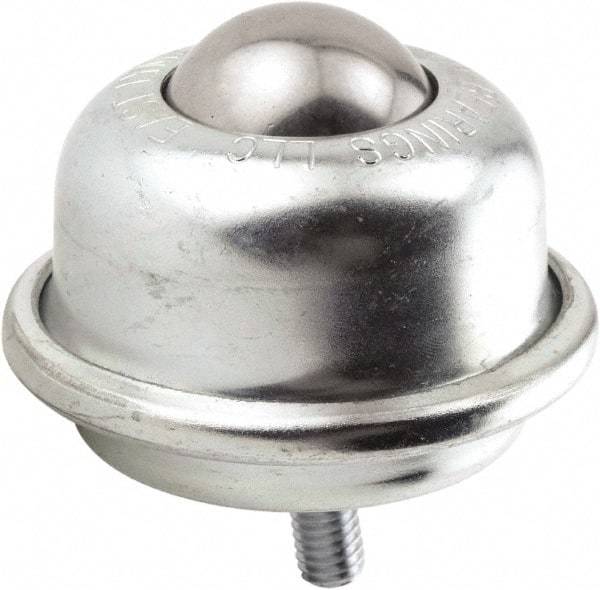 Hudson Bearing - 1-1/2 Inch Diameter, Round, Carbon Steel Ball Transfer - 3-1/4 Inch Overall Diameter, 2.3125 Inch Mount Height, 250 Lb. Capacity - Exact Tool & Supply
