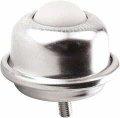 Hudson Bearing - 1-1/2 Inch Diameter, Round, Nylon Ball Transfer - 3-1/4 Inch Overall Diameter, 2.3125 Inch Mount Height, 250 Lb. Capacity - Exact Tool & Supply