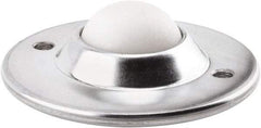 Hudson Bearing - 1-1/2 Inch Diameter, Round, Nylon Ball Transfer - 3.6563 Inch Overall Diameter, 1.1406 Inch Mount Height, 200 Lb. Capacity - Exact Tool & Supply