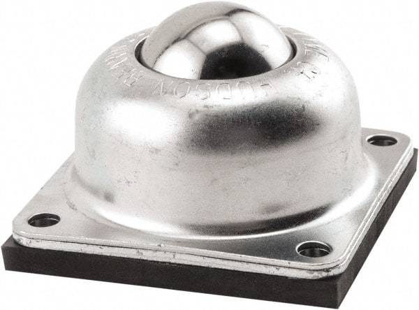 Hudson Bearing - 1-1/2 Inch Diameter, Round, Stainless Steel Ball Transfer - 2 Inch Mount Height, 250 Lb. Capacity - Exact Tool & Supply