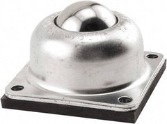 Hudson Bearing - 1-1/2 Inch Diameter, Round, Stainless Steel Ball Transfer - 2 Inch Mount Height, 250 Lb. Capacity - Exact Tool & Supply