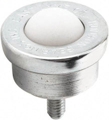 Hudson Bearing - 1 Inch Diameter, Round, Nylon Ball Transfer - 1.6719 Inch Overall Diameter, 1-1/4 Inch Mount Height, 200 Lb. Capacity - Exact Tool & Supply