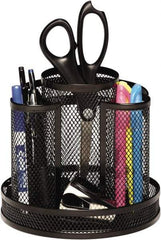 Rolodex - Black Desk Top Organizer - Mesh Metal - Exact Tool & Supply