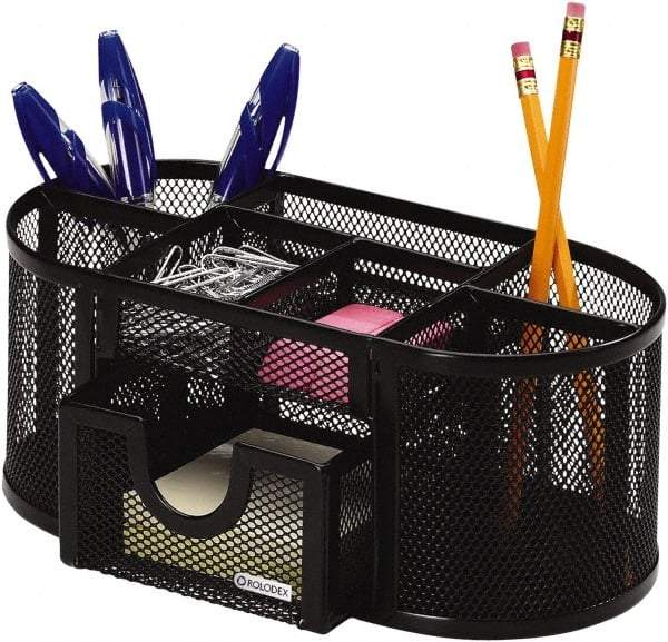 Rolodex - Black Desk Top Organizer - Mesh Metal - Exact Tool & Supply