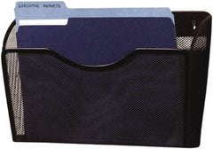 Rolodex - 13.96" Wide x 10.28" High x 3.27" Deep Mesh Metal Document Organizer - 1 Compartment, Black, 13" Wide Compartment - Exact Tool & Supply