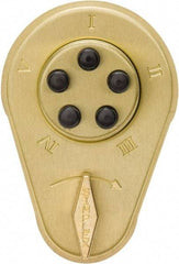 Kaba Access - 1-3/4 to 2-1/8" Door Thickness, Bright Brass Finish, Mechanical Deadbolt - Nonhanded Handling, Combination Override, Keyless Cylinder - Exact Tool & Supply
