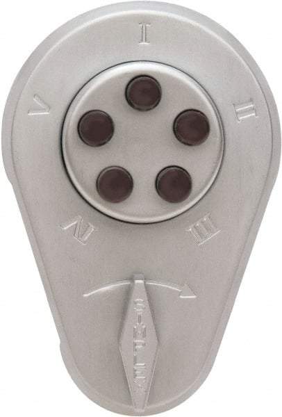 Kaba Access - 1-3/4 to 2-1/8" Door Thickness, Bright Brass Finish, Push Button Deadbolt - Nonhanded Handling, Combination Override, Keyless Cylinder - Exact Tool & Supply