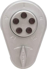Kaba Access - 1-3/4 to 2-1/8" Door Thickness, Bright Brass Finish, Push Button Deadbolt - Nonhanded Handling, Combination Override, Keyless Cylinder - Exact Tool & Supply