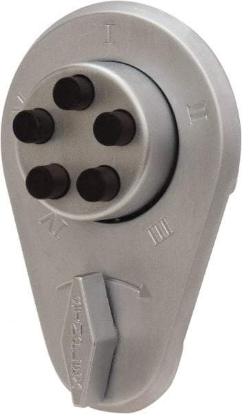 Kaba Access - 1-3/4 to 2-1/8" Door Thickness, Satin Chrome Finish, Push Button Deadbolt - Nonhanded Handling, Combination Override, Keyless Cylinder - Exact Tool & Supply