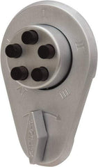 Kaba Access - 1-3/8 to 1-1/2" Door Thickness, Satin Chrome Finish, Push Button Deadbolt - Nonhanded Handling, Combination Override, Keyless Cylinder - Exact Tool & Supply