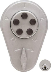 Kaba Access - 1-3/8 to 1-1/2" Door Thickness, Zamak Finish, Push Button Deadbolt - Key Override - Exact Tool & Supply