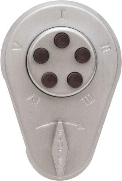 Kaba Access - 1-3/8 to 1-1/2" Door Thickness, Zamak Finish, Push Button Deadbolt - Exact Tool & Supply