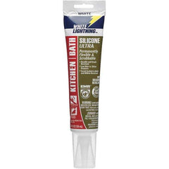 White Lightning - 5.3 oz Tube White Silicone Sealant - -80 to 450°F Operating Temp, 30 min Tack Free Dry Time, 24 hr Full Cure Time - Exact Tool & Supply