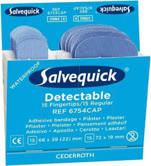 Medique - 2-9/16, 2-13/16" Long x 1-1/2, 3/4" Wide, Fingertip Self-Adhesive Bandage - Woven Fabric Bandage - Exact Tool & Supply