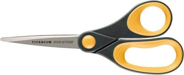 Ability One - 4" LOC, 8" OAL Titanium Scissors - Ambidextrous, Straight Handle, For Sticky Residues - Exact Tool & Supply