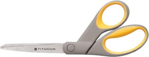 Ability One - 4" LOC, 8" OAL Titanium Scissors - Ambidextrous, Offset Handle, For Sticky Residues - Exact Tool & Supply
