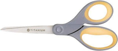 Ability One - 4" LOC, 7" OAL Titanium Scissors - Ambidextrous, Straight Handle, For Sticky Residues - Exact Tool & Supply