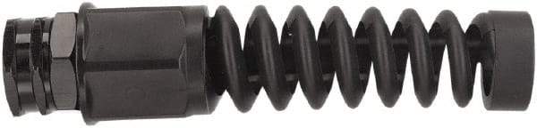 Legacy - Black Anodized Aluminum Air Hose End Fitting & Air Hose Bend Restrictor - 3/4 Female Garden Hose Thread - Exact Tool & Supply