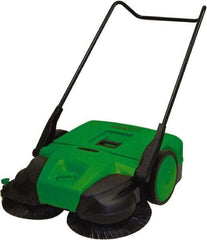Bissell - 31" Sweeping Width, Triple Brush Walk Behind Sweeper - Manual Push, 1.76 Cu Ft Capacity - Exact Tool & Supply