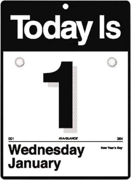 AT-A-GLANCE - 365 Sheet, 4-7/8 x 8", Wall Calendar - White - Exact Tool & Supply