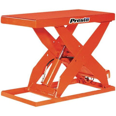 Presto Lifts - 6,000 Lb Capacity Hydraulic Scissor Lift - 7-1/4" to 43" Lift Height, 48" Platform Length x 24" Platform Width, 24" OAL - Exact Tool & Supply