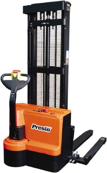 Presto Lifts - 2,200 Lb Capacity, 125" Lift Height, Battery Operated Power Stocker Lift - Exact Tool & Supply