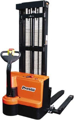 Presto Lifts - 2,200 Lb Capacity, 125" Lift Height, Battery Operated Power Stocker Lift - Exact Tool & Supply