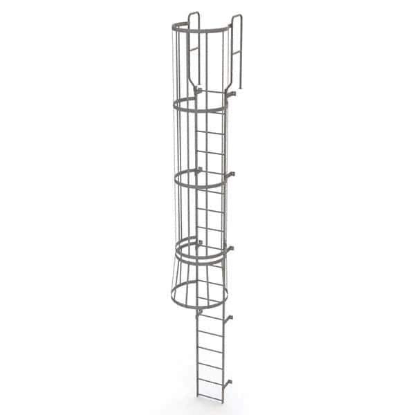 TRI-ARC - Rolling & Wall Mounted Ladders & Platforms Type: Fixed Ladder Style: Safety Cage - Exact Tool & Supply