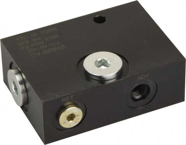 Enerpac - Hydraulic Control Valves; Type: Pilot Operated Check ; GPM: 10.00 ; Length (Decimal Inch): 3.500 ; Width (Decimal Inch): 2.5000 ; Material: Steel ; Height (Inch): 1.25 - Exact Tool & Supply