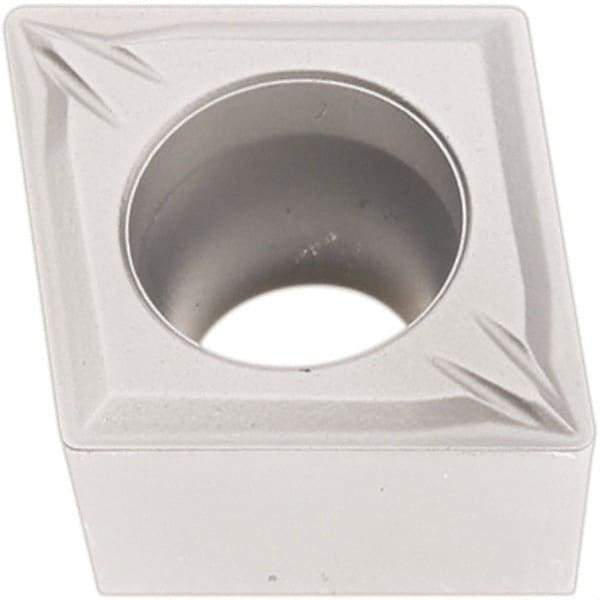 Seco - CCMT32.51 W-MF2 Grade TP1501 Carbide Turning Insert - Al2O3 Finish, 80° Diamond, 3/8" Inscr Circle, 5/32" Thick, 1/64" Corner Radius - Exact Tool & Supply