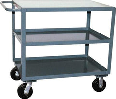 Jamco - 2,400 Lb Capacity, 30" Wide x 36" Long x 36" High Heavy Duty Service Cart - 3 Shelf, Steel - Exact Tool & Supply