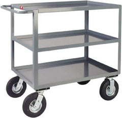 Jamco - 1,200 Lb Capacity, 30" Wide x 36" Long x 39" High Heavy Duty Service Cart - 3 Shelf, Steel - Exact Tool & Supply