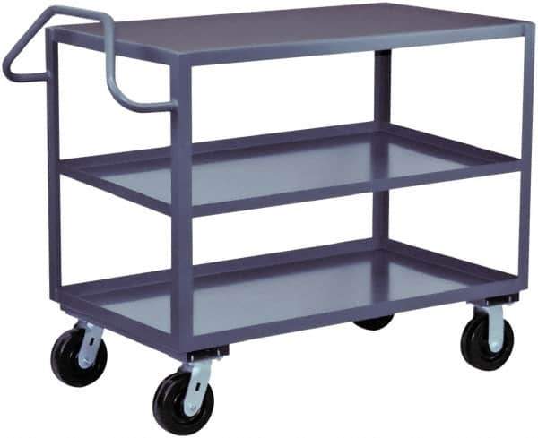 Jamco - 2,400 Lb Capacity, 36" Wide x 48" Long x 36" High Heavy Duty Service Cart - 3 Shelf, Steel - Exact Tool & Supply
