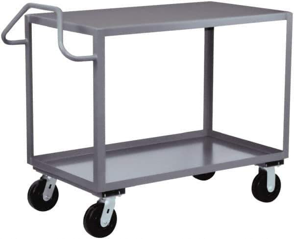 Jamco - 2,400 Lb Capacity, 30" Wide x 48" Long x 36" High Heavy Duty Service Cart - 2 Shelf, Steel - Exact Tool & Supply