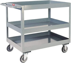 Jamco - 1,200 Lb Capacity, 36" Wide x 24" Long x 39" High Deep Shelf Cart - 3 Shelf, Steel - Exact Tool & Supply