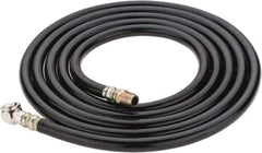 PRO-SOURCE - 1/4" ID x 1/2" OD 10' Long Air Tank Hose - Tire Chuck Ends, 300 Working psi, 158°, 1/4" Fitting, Black - Exact Tool & Supply