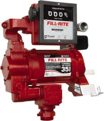 Tuthill - 35 GPM, 1" Hose Diam, Gasoline, Kerosene & Diesel Fuel AC High Flow Tank Pump Only - Cast Iron Pump, 1-1/4" Inlet, 1" Outlet, 115/230 Volts, 3/4 hp - Exact Tool & Supply