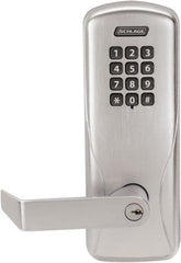 Schlage - Push-button Lock Lever Lockset for 1-3/4 to 2-1/8" Thick Doors - Exact Tool & Supply