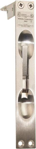 IVES - 6-3/4 Inch Long, 1 Inch Wide, Flush Bolt - Brass, Satin Chrome Finish - Exact Tool & Supply