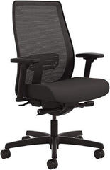 Hon - 46" High Mid Back Chair - 28" Wide x 29" Deep, Fabric Mesh Seat, Black - Exact Tool & Supply