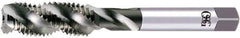 OSG - M2x0.40 Metric, 2 Flute, 50° Helix, Semi-Bottoming Chamfer, Bright Finish, High Speed Steel Spiral Flute STI Tap - Right Hand Flute, 1-7/8" OAL, 0.141" Shank Diam, 9/16" Thread Length, 6H Class of Fit, Series S109 - Exact Tool & Supply