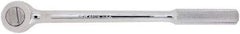 SK - 3/8" Drive Round Head Ratchet - Full Polish Chrome Finish, 10-1/4" OAL, 60 Gear Teeth, Full Polished Knurled Handle, Reversible Head - Exact Tool & Supply