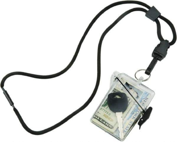 Ability One - Hanging Badge Holder - Black - Exact Tool & Supply