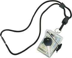 Ability One - Hanging Badge Holder - Black - Exact Tool & Supply