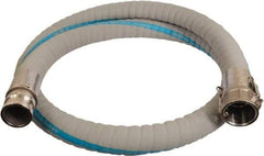 Continental ContiTech - 1" Inside x 1.56" Outside Diam, 220°F, Male x Female Camlock Food & Beverage Hose - 1-1/2" Bend Radius, Gray, 10' Long, 250 Max psi, 29 Vacuum Rating - Exact Tool & Supply