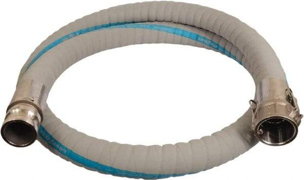 Continental ContiTech - 1-1/2" Inside x 2-1/50" Outside Diam, 220°F, Male x Female Camlock Food & Beverage Hose - 2.3" Bend Radius, Gray, 10' Long, 250 Max psi, 29 Vacuum Rating - Exact Tool & Supply