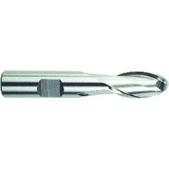 1/2" Dia. - 3-1/4" OAL - HSS-TiN - Ball Nose SE EM - 2 FL - Exact Tool & Supply