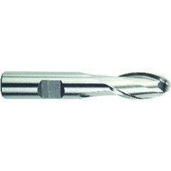 1/2" Dia. - 3-1/4" OAL - HSS-TiN - Ball Nose SE EM - 2 FL - Exact Tool & Supply